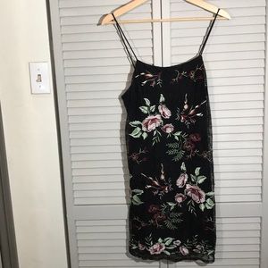 ASTR small black lace mini dress w  embroidery